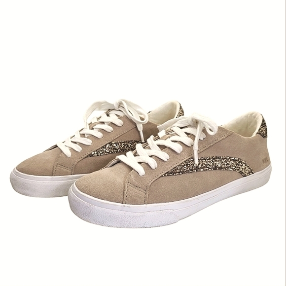 MADEWELL Sidewalk Low-Top Skate Glitter & Suede Sneakers Size W's 8, M's 6.5 - Picture 3 of 13